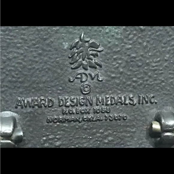 ADM Award Design Medals Texas Solid Brass Buckle Black Leather Belt Norman OK - Picture 6 of 13
